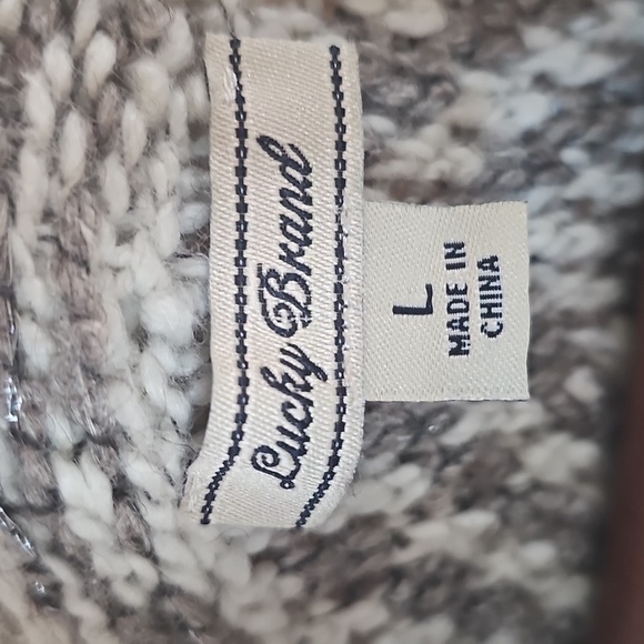 LUCKY BRAND Southwestern Aztec Shawl Cardigan Toggle Large Rare! - Picture 7 of 12